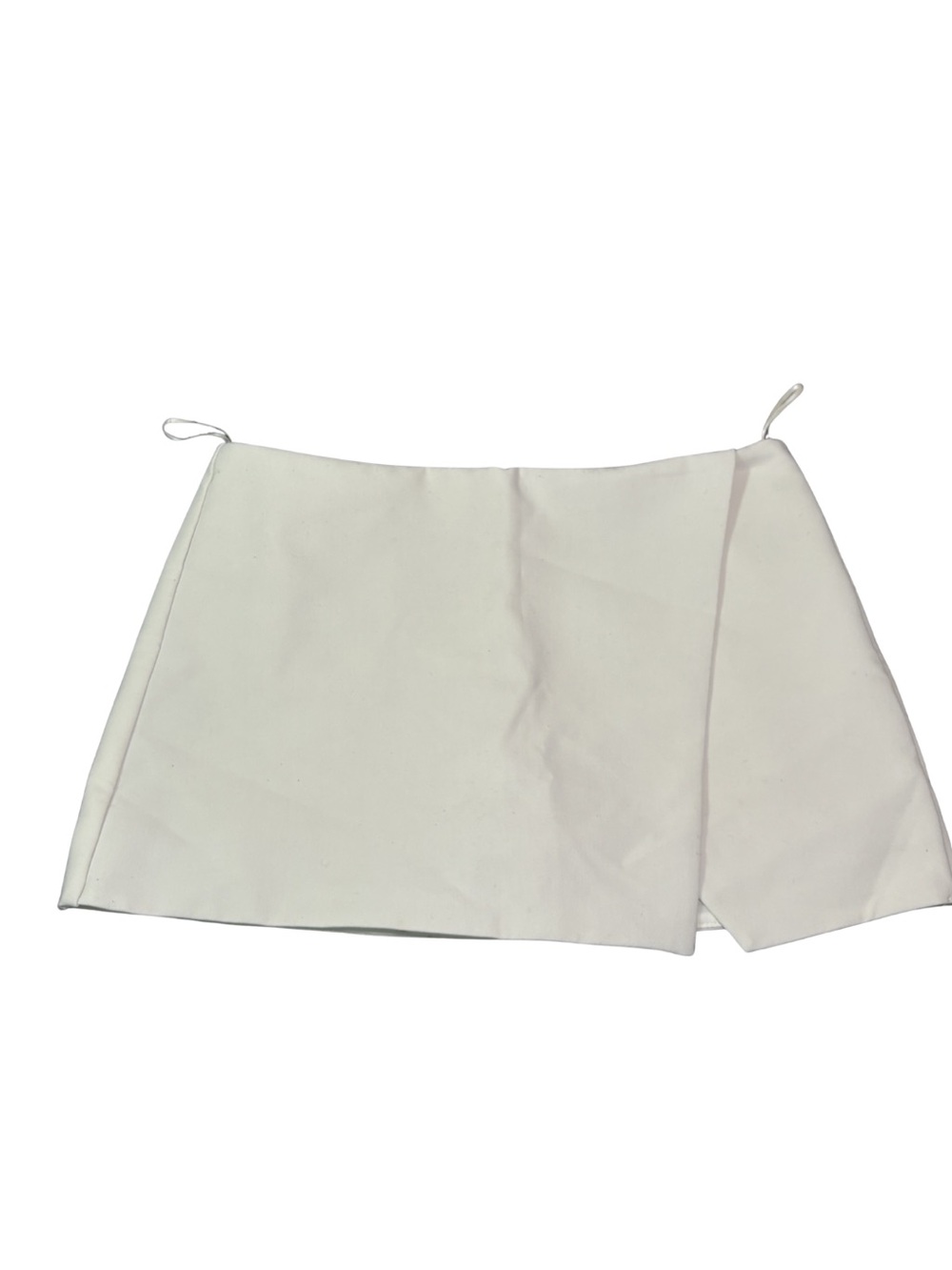 Zara White Mini Skort with Overlap Detail